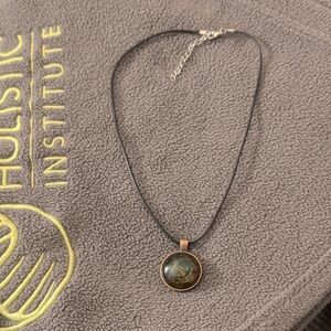 Hand Crafted Black Necklace with Gold-Toned Pendant